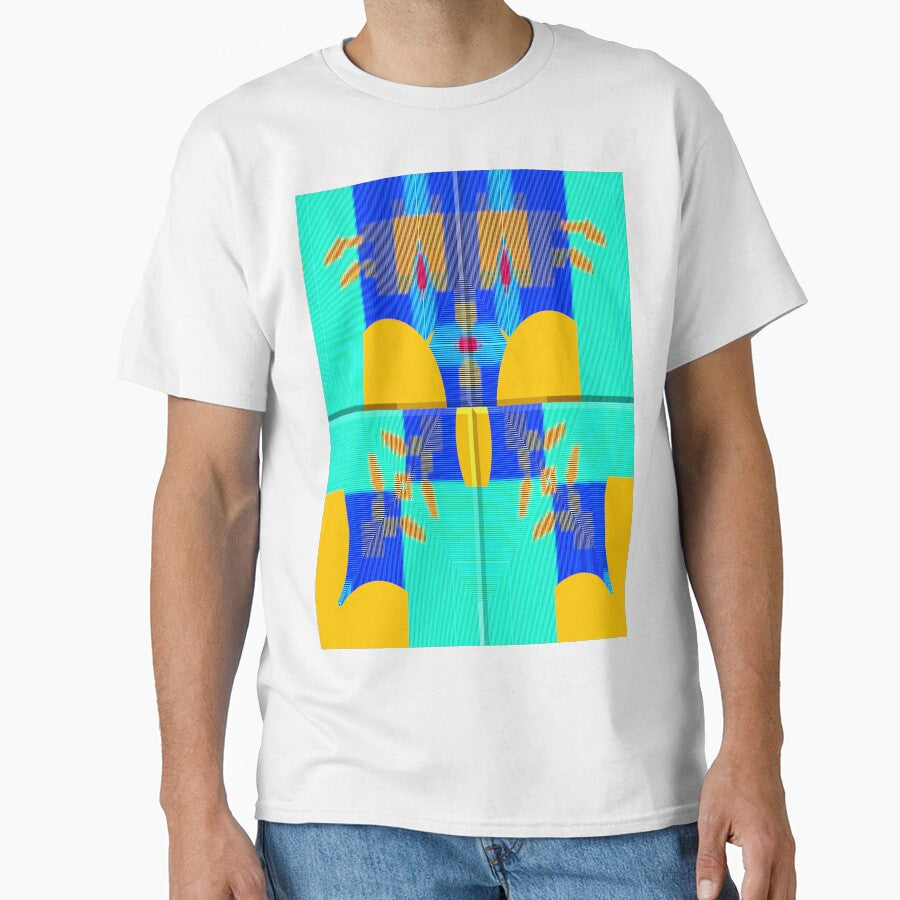 Vibrant music abstract geometric minimalist guitar exotic summer blue - sunny gift for guitarists musicians and minimalist music and guitar lover by Ralek