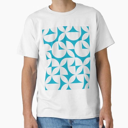 Abstract Blue Circles Modern Mid Century Geometric Pattern Scandinavian Rustic Interior by BONBcreative