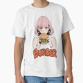 Cute girl eating a hamburger by JonelleTshirts