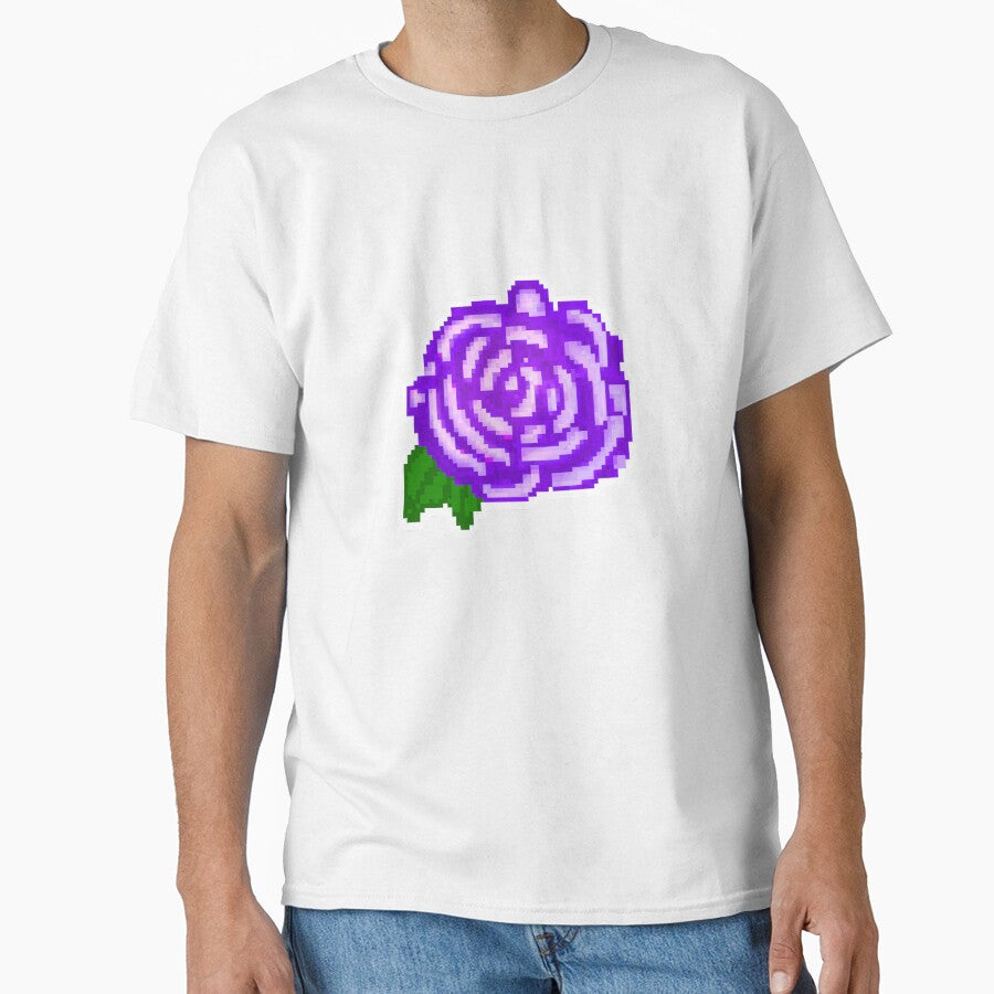 Pixel Art Purple Rose by Percy Everett
