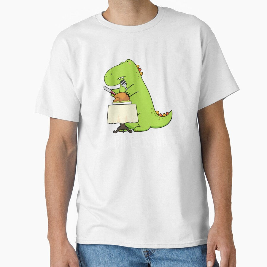Dine-osaur Funny Dinosaur Pun (Dark BG) by punnybone