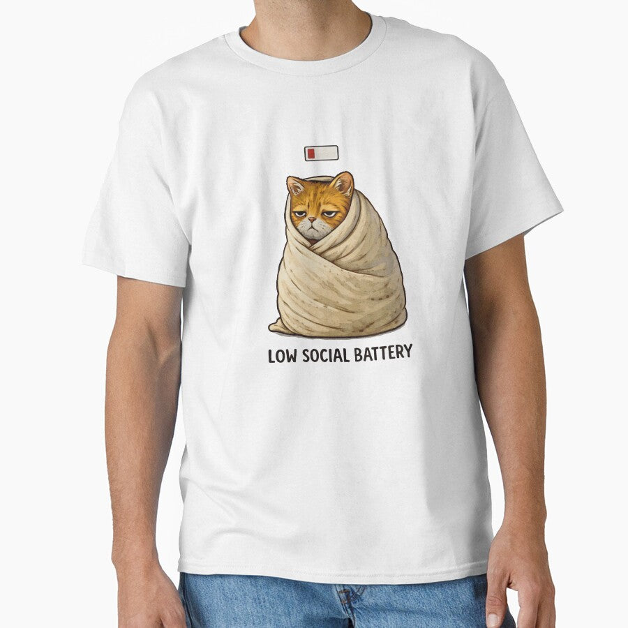 Low Social Battery Cat Funny Introvert Meme by DiceWay