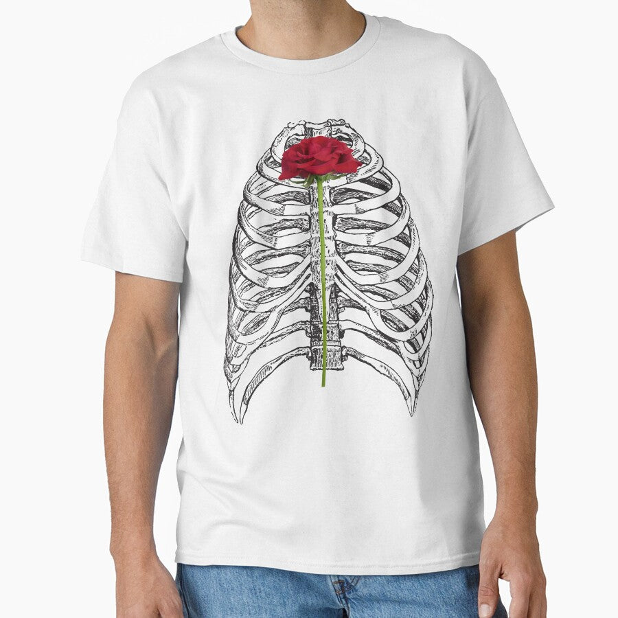 Skeleton with Rose, Rib Cage and Rose by PetriTomeckova