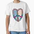 Hippie loveheart, heart with roses peace sign. by Bodino