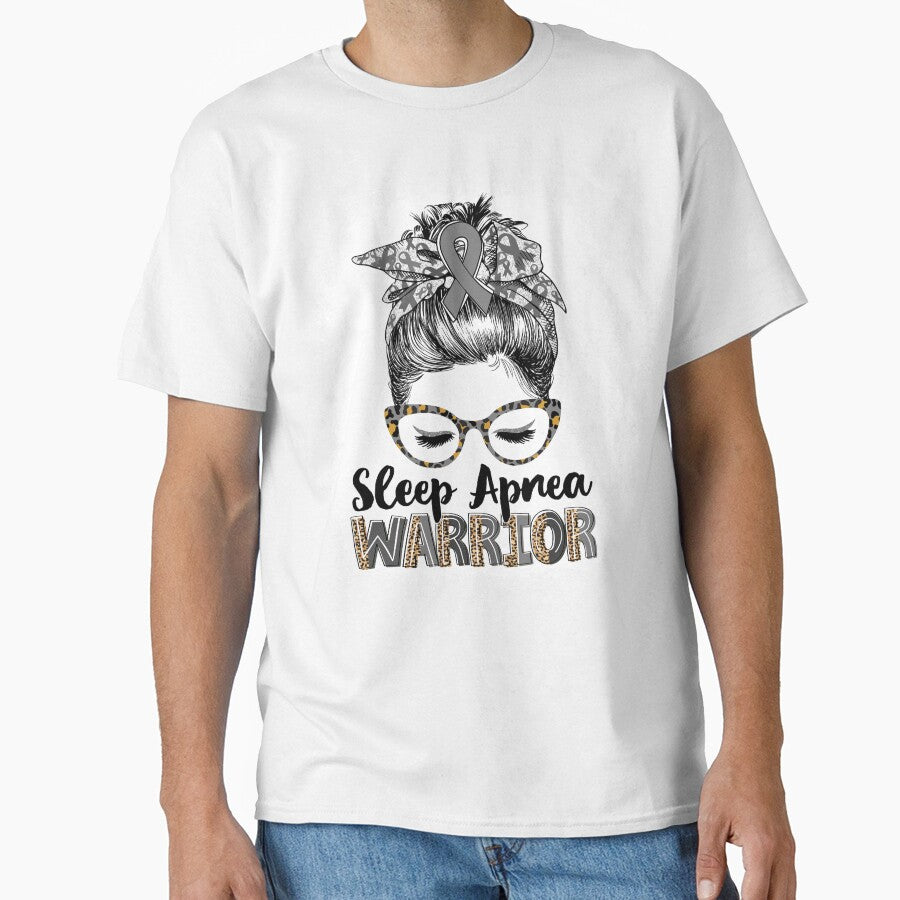 Messy Bun Leopard Sleep Apnea Warrior by rechardtee