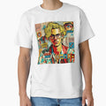 Pop art graphic of a man with glasses and blond hair, portrait, colorful festival by G-M-Designs