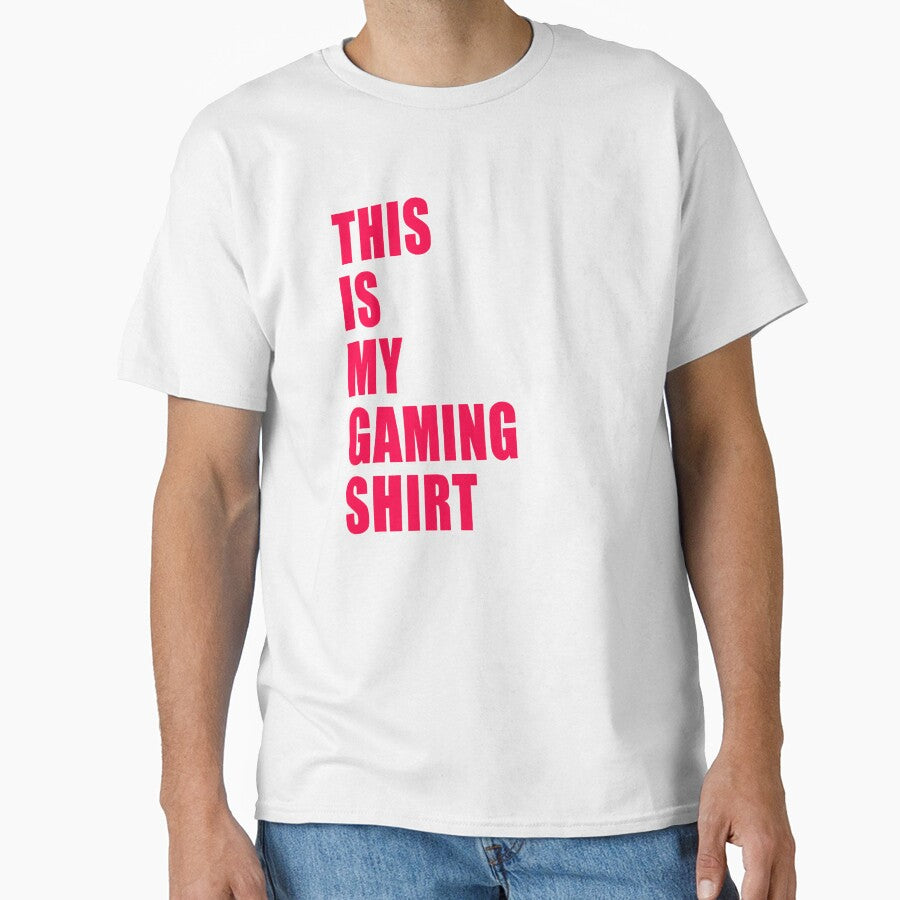This Is My Gaming Shirt Funny Nerd Gamer Dad Joke Design Red by Jason Gilbert