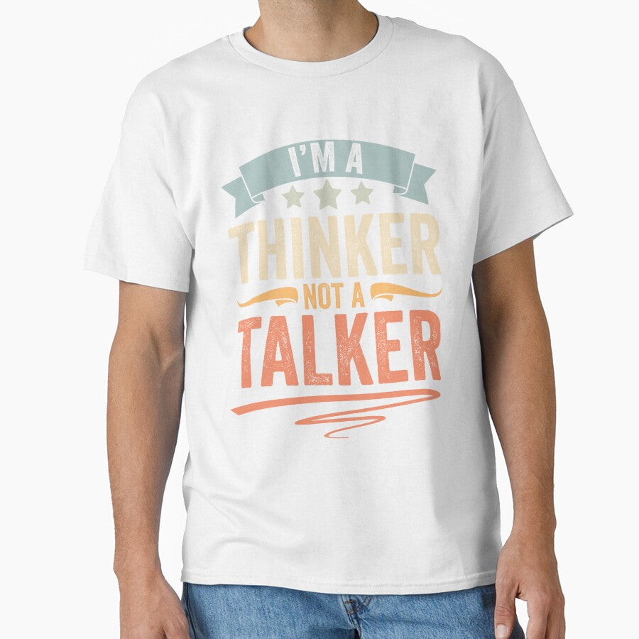 Retro Introverted Personality I Am A Thinker Not A Talker by Nessshirts