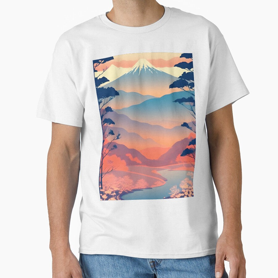 Enhance Your Space with Our Beautiful Collection of Minimalist Japanese Landscape Prints by supeart