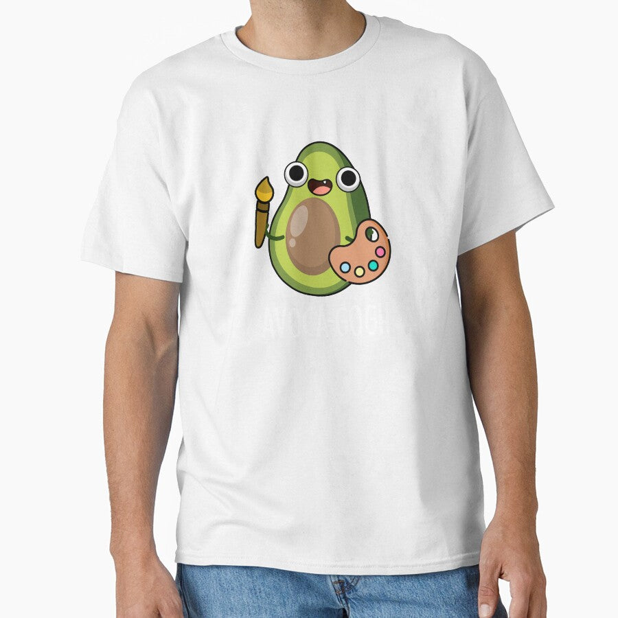 Avoca-gogh Funny Avocado Artist Pun (Dark BG) by punnybone