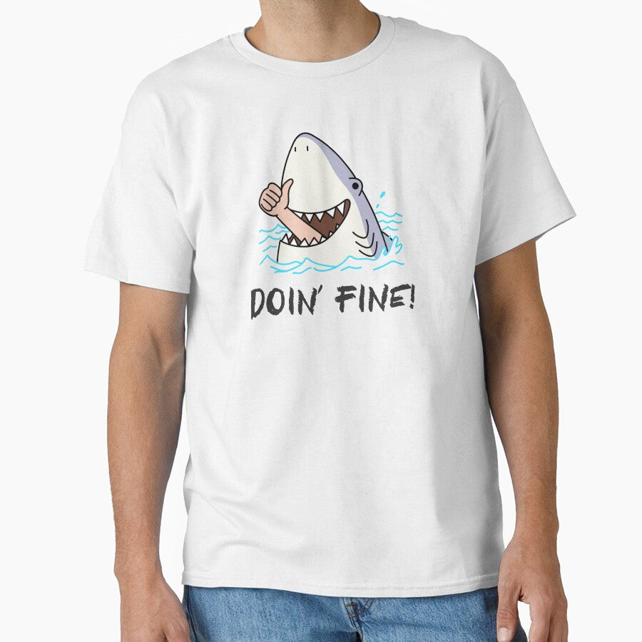 Doin' Fine! -- eaten by shark sarcastic humor by The Sporty Nerd