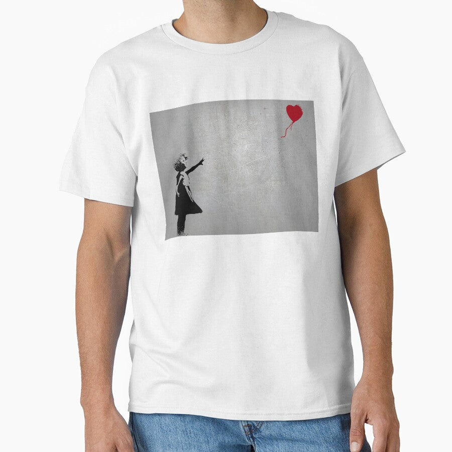 BANKSY STENCIL STYLE URBAN GRAFFITI SPRAY PAINT GIRL WITH BALLOON METCALLIC LANDSCAPE by kwiebe34