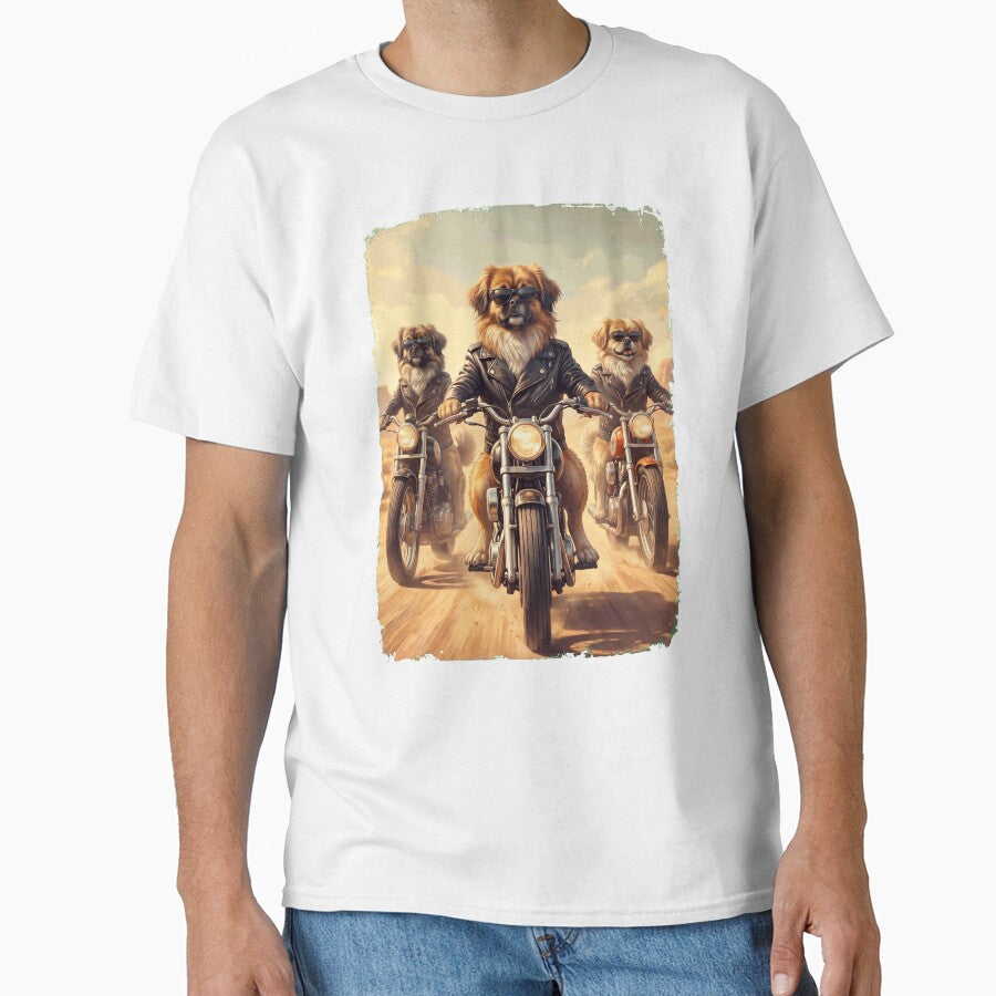 Funny Pekingese Motorcycle Meme Dog Lover by DoodleTortle