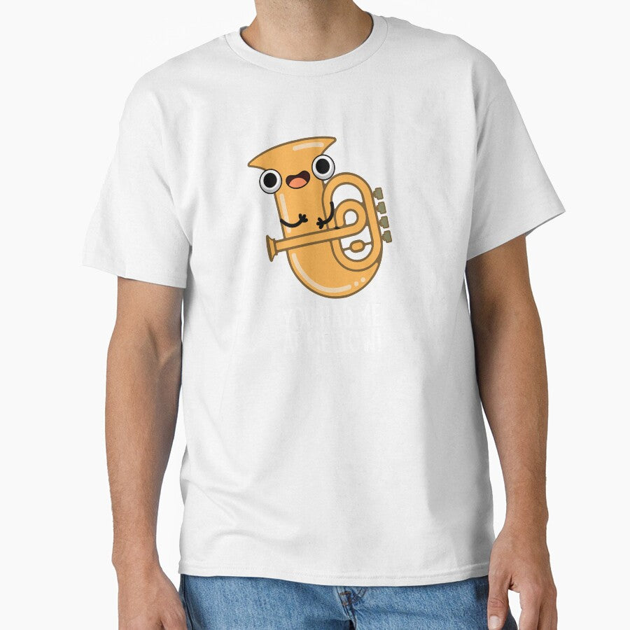 You Had Me At Mellow Funny Tuba Pun (Dark BG) by punnybone