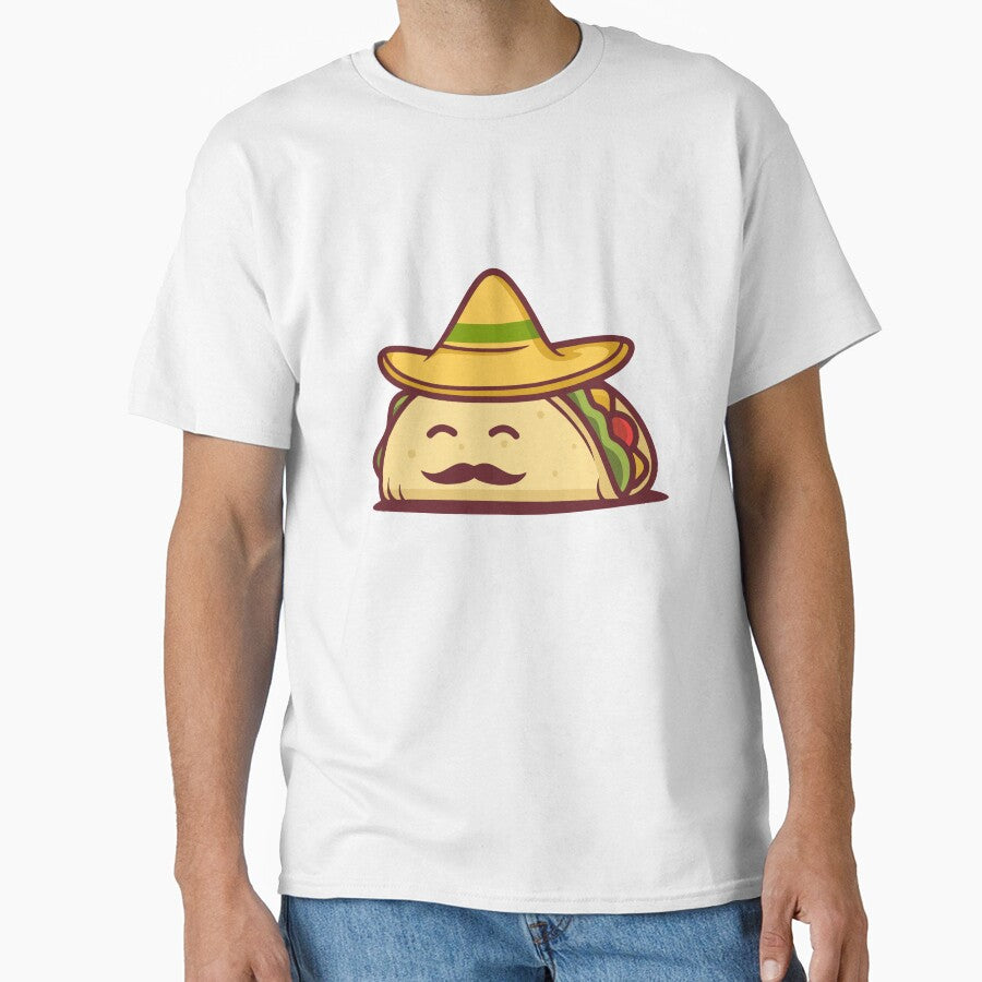 Funny Mexican Taco with Sombrero and Mustache by Romain V  Beaupré