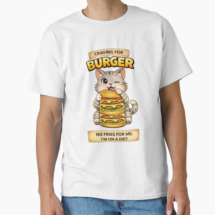 Funny Cat Burger Diet Meme Cute Food Lover Humor by Mindworx21