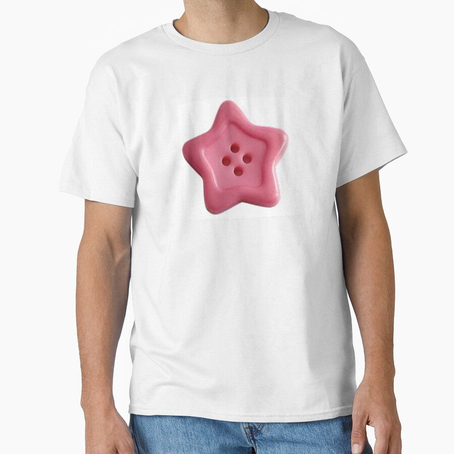 Pink star button y2k by alleycatt111