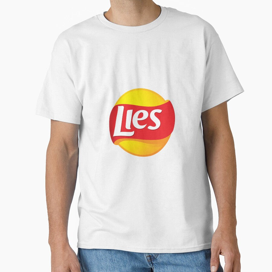 lies lays chips funny logo brand by Noshiworld