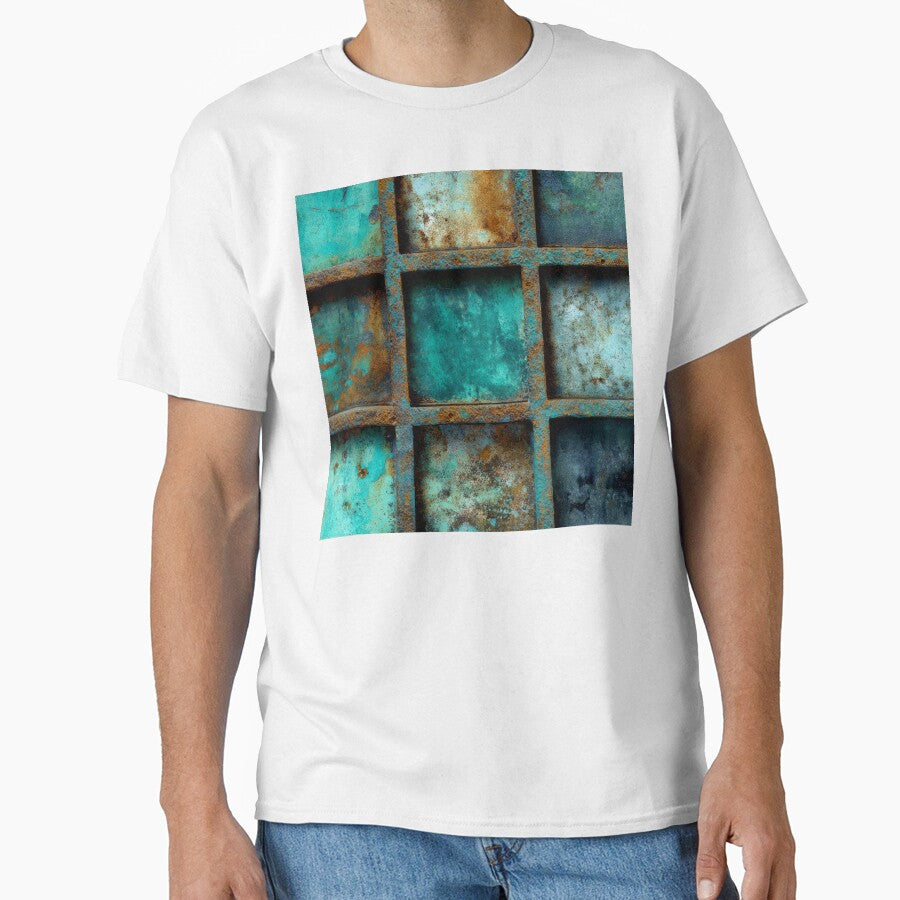 Industrial Urban Blue Metallic-Like Elegantly Rusty Design by DEC02