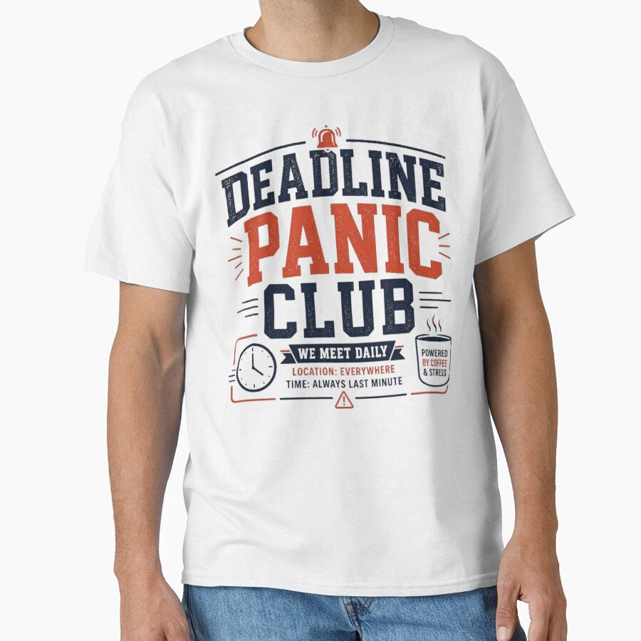 Deadline Panic Club Funny Office Humor Design by Eng-Art
