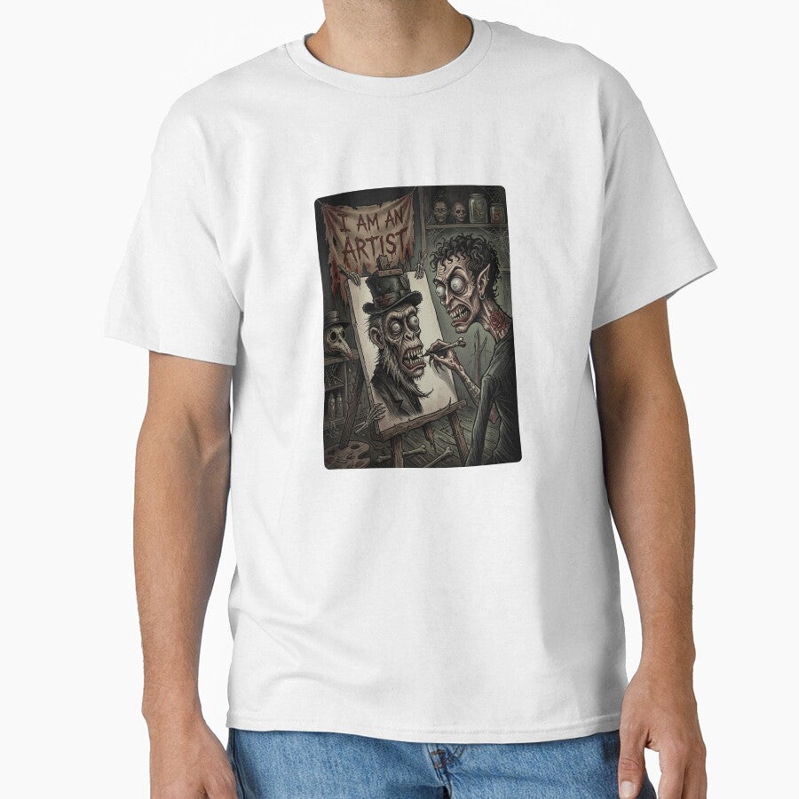 I Am An Artist — Creepy Zombie Artist Horror Cartoon by David Mateo ArtWorks