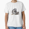 Adulthood Is The Worst Hood Funny Raccoon Office by Unhinged Hellions