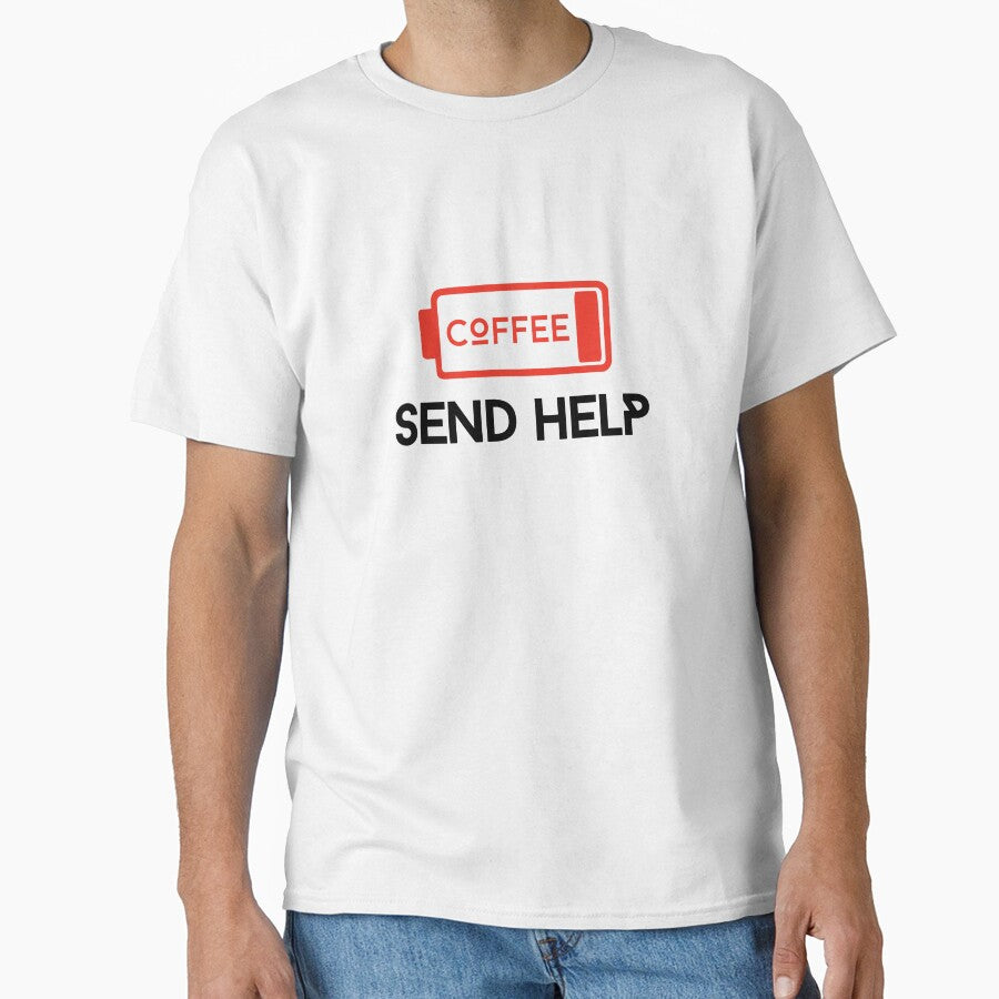 Out of Coffee Send Help Funny Quote Coffee Battery by Artycom