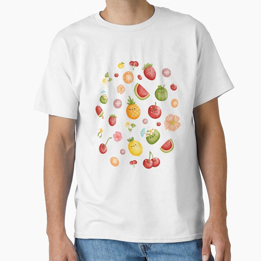 Cute Kawaii Fruit Set - Funny Sweet Kawaii Fruits Colorful Pack by MyColorfulDream