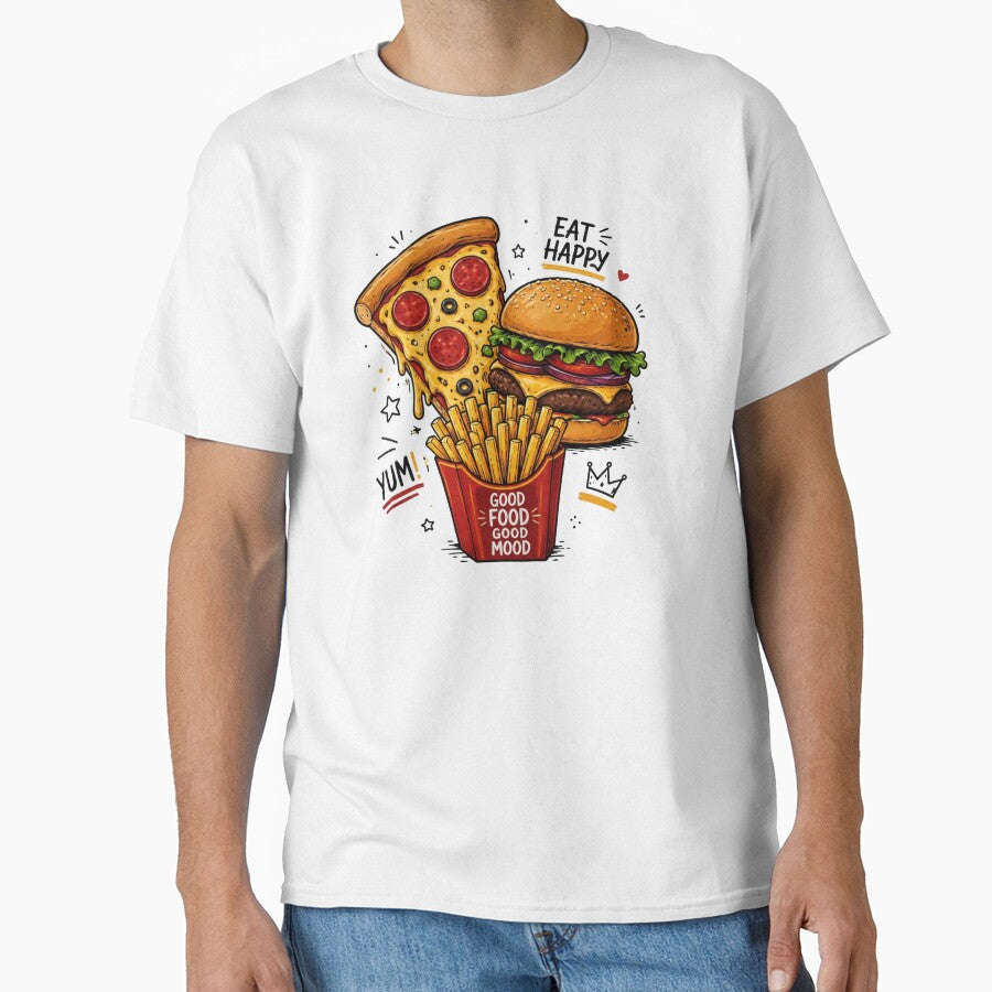 Pizza Burger Fries Lover – Cute Fast Food Cartoon Design by Verycutethings