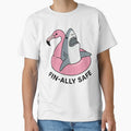 Fin-ally Safe – Funny Shark Summer Pun by aiqdelicia