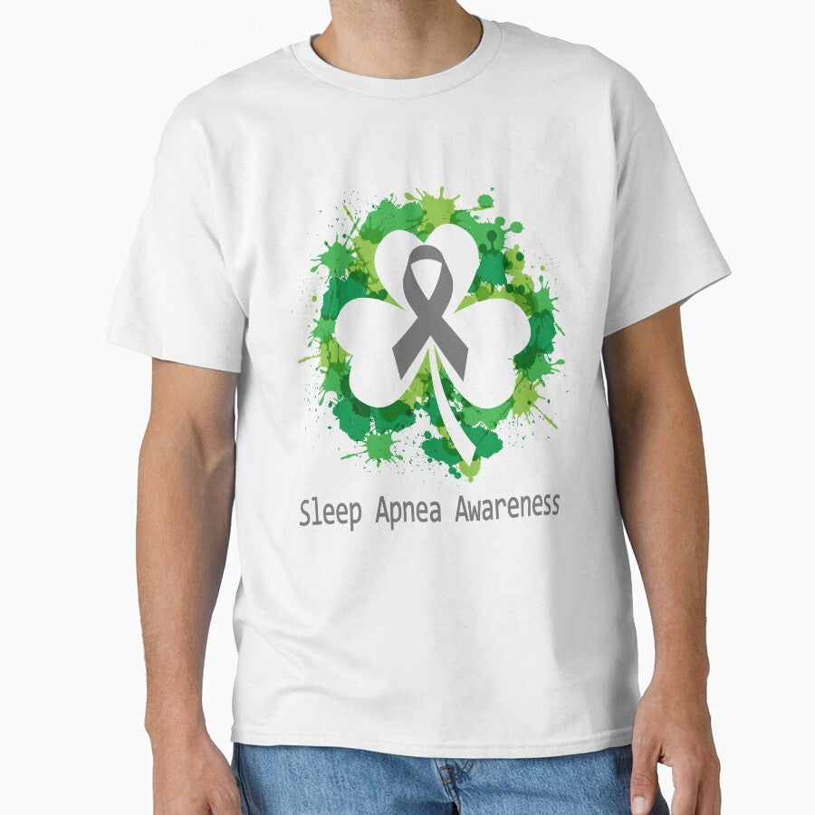 Sleep Apnea Awareness Clover Ribbon Happy Patricks Day Support Sleep Apnea Warrior Gifts by Tammyilaria