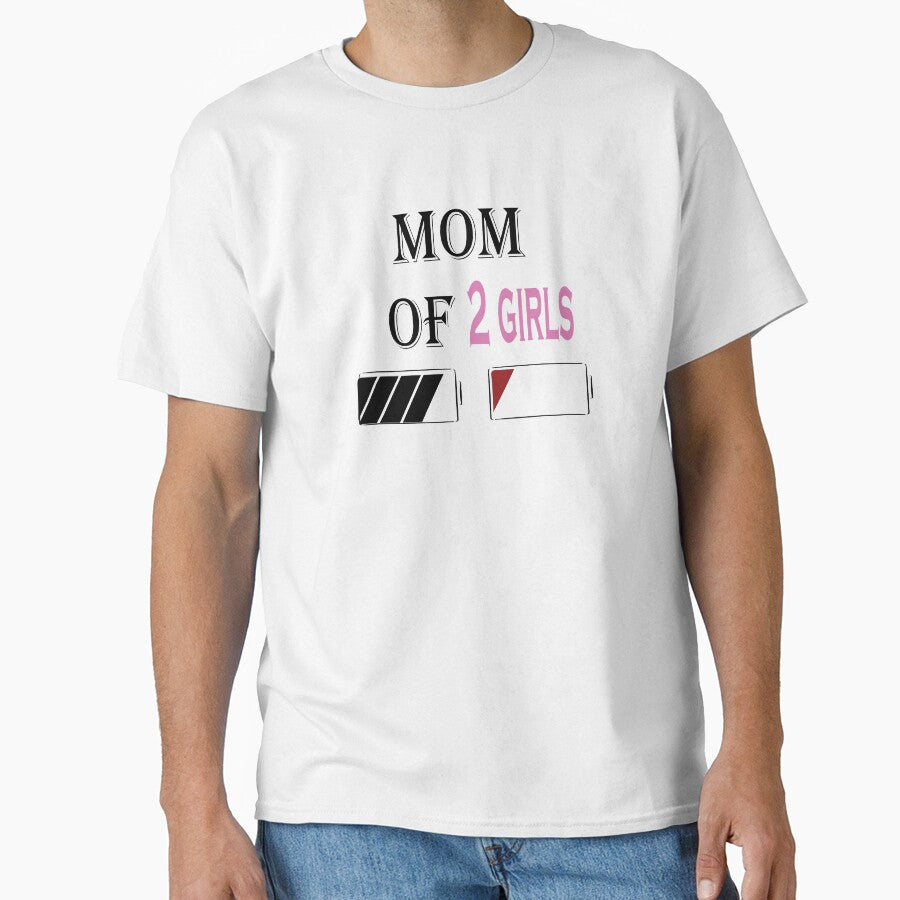 Copy of tired mom of two girls funny two daughters mothers day by FatehDesign