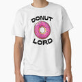 Donut Lord Funny Donut Lover T-Shirt - Pink Sprinkles Doughnut Graphic Tee by Rockwelder