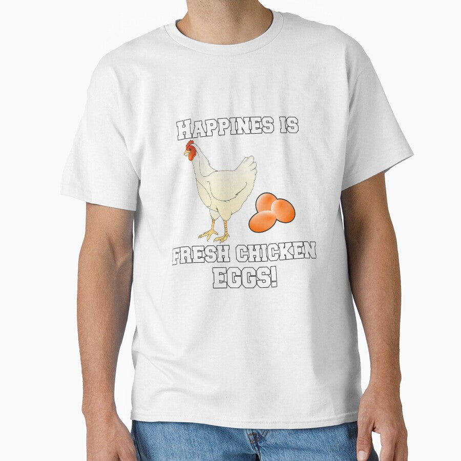 Funny Chicken Farmer Humor Happiness Is Fresh Chicken Eggs by fantasticdesign