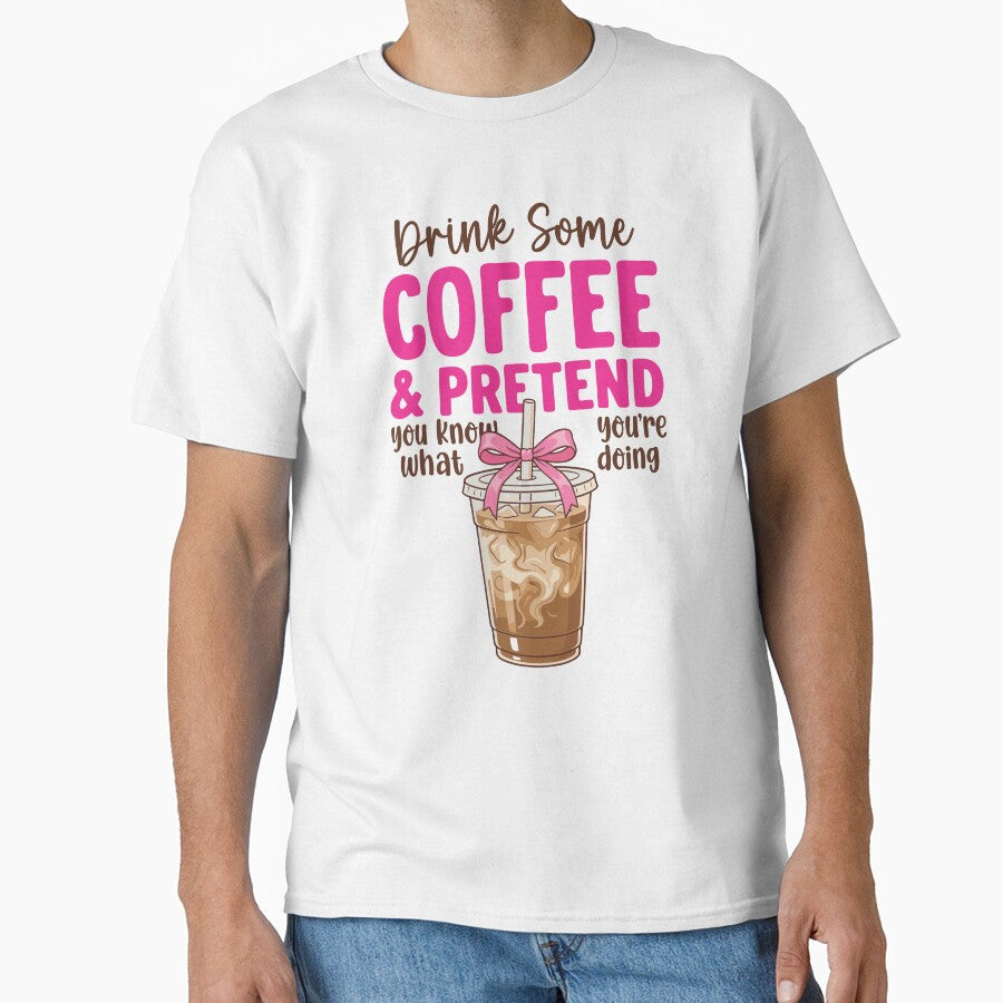 Funny Preppy Iced Coffee Pink Bow Coffee Lover by KroghDs