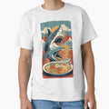 Eating Ramen – Funny Shark and Noodles Design by Prime-Studio