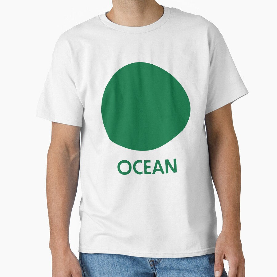 Ocean - Green - Classic Tshirt - Crewneck tee, Ocean life, Diver, Swimmer, Water Baby, Organic, bold graphics by These-Things