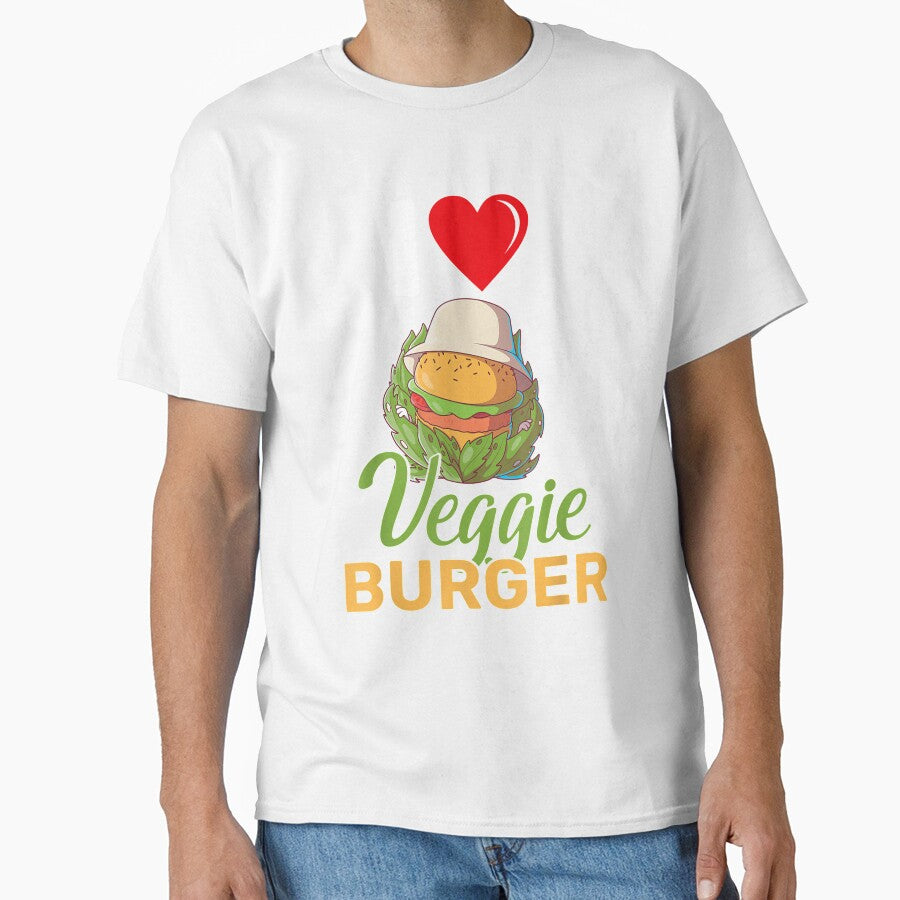 I Love Veggie Burger Restaurant Fries Ketchup Bun Burger by ninapfvu