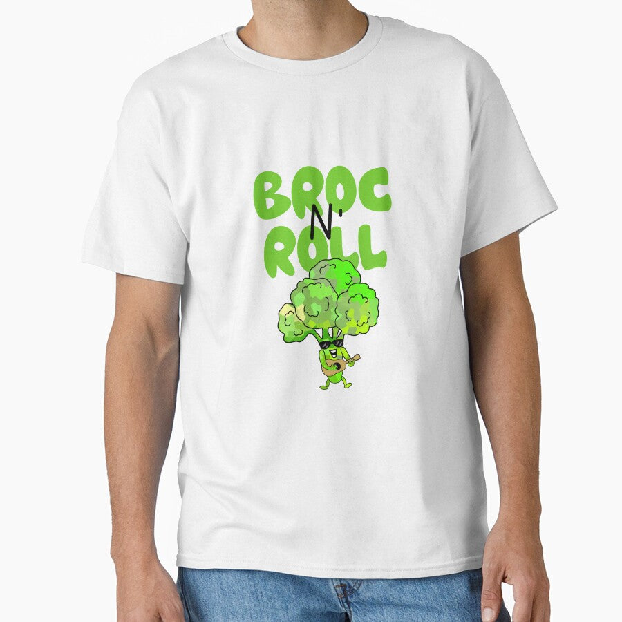 Broc And Roll Funny Broccoli Pun by Sartoris Art