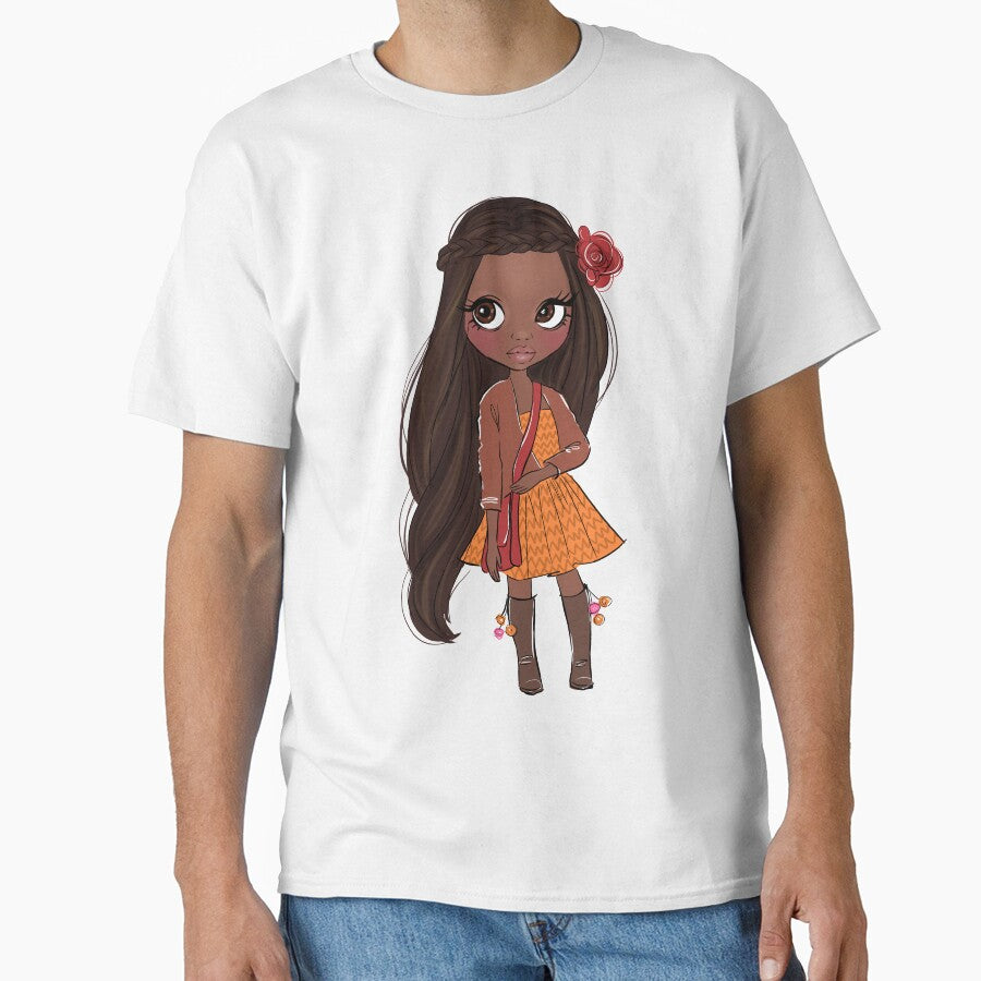 Boho style cute doll girly illustration 1 by Lalanacliparts
