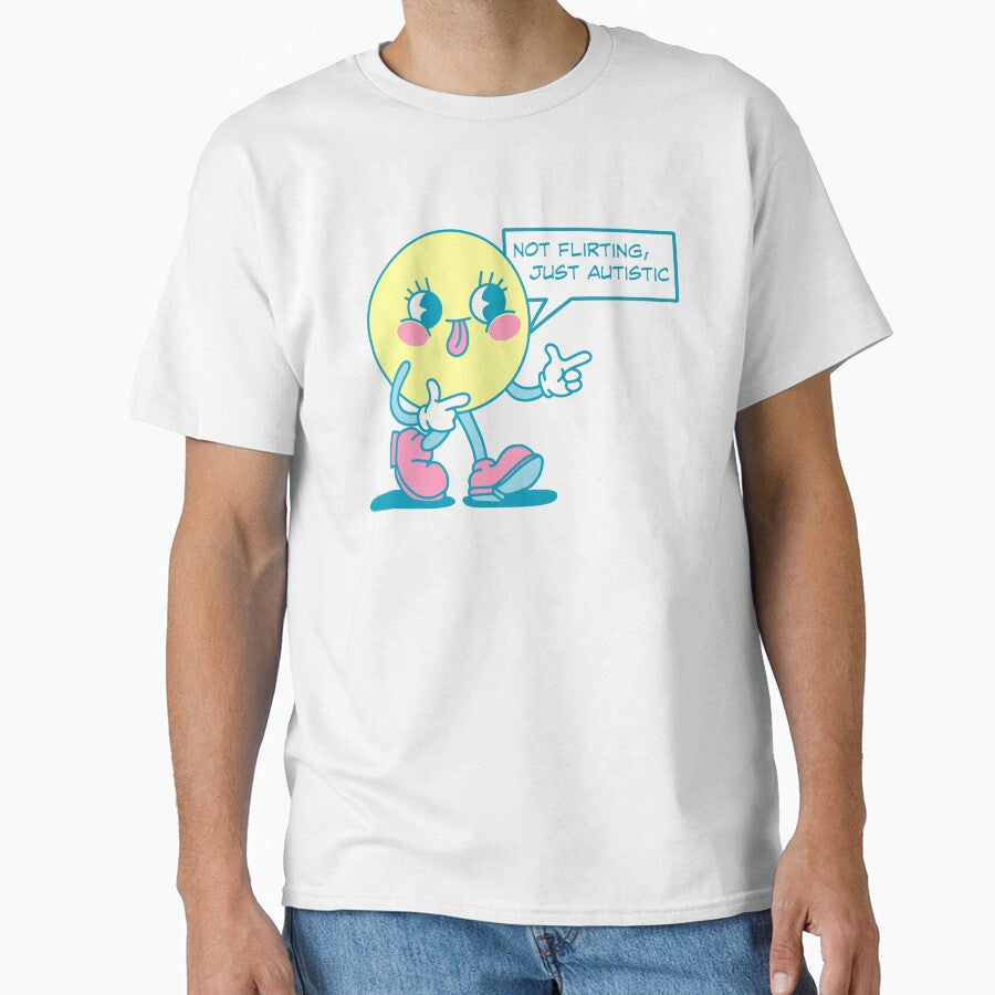 "Not Flirting, Just Autistic" Retro Emoji by Ashlee Swallow