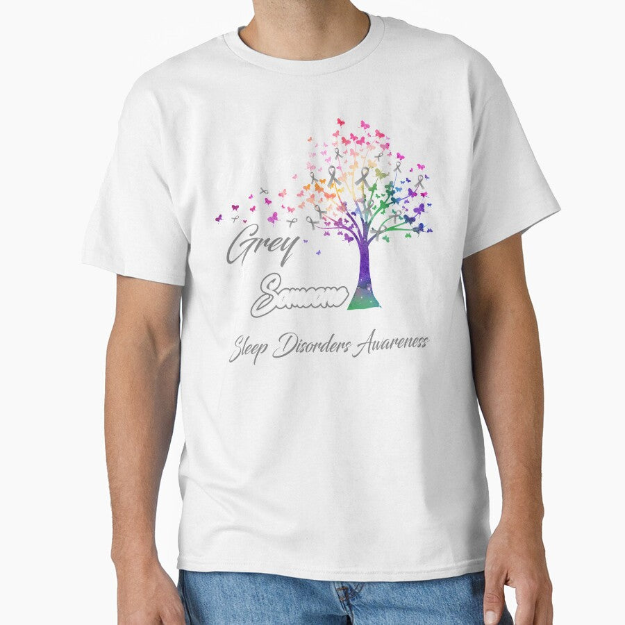 Ribbon Tree I Wear Grey For Someone Sleep Disorders Awareness by Tadmab