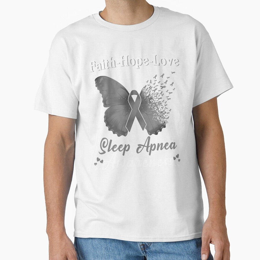Faith Hope Love Butterfly Sleep Apnea Awareness by Gillosina