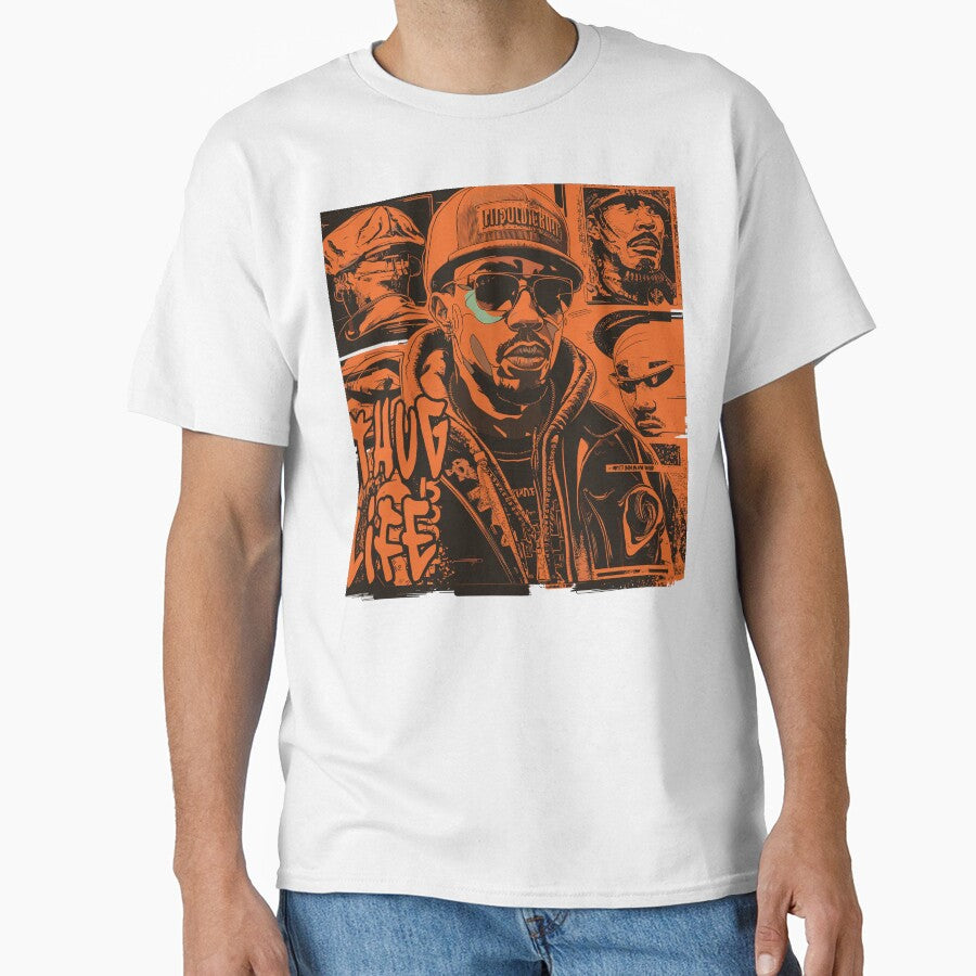 Thug Life Masterpiece Featuring Black Men on Orange Pattern by diegomenjivar92