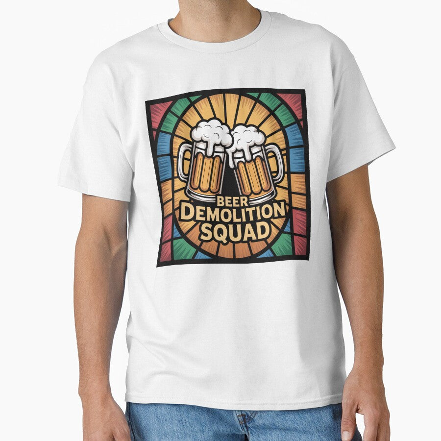 Stained Glass Beer Mugs with Overflowing Foam by Bloomkept