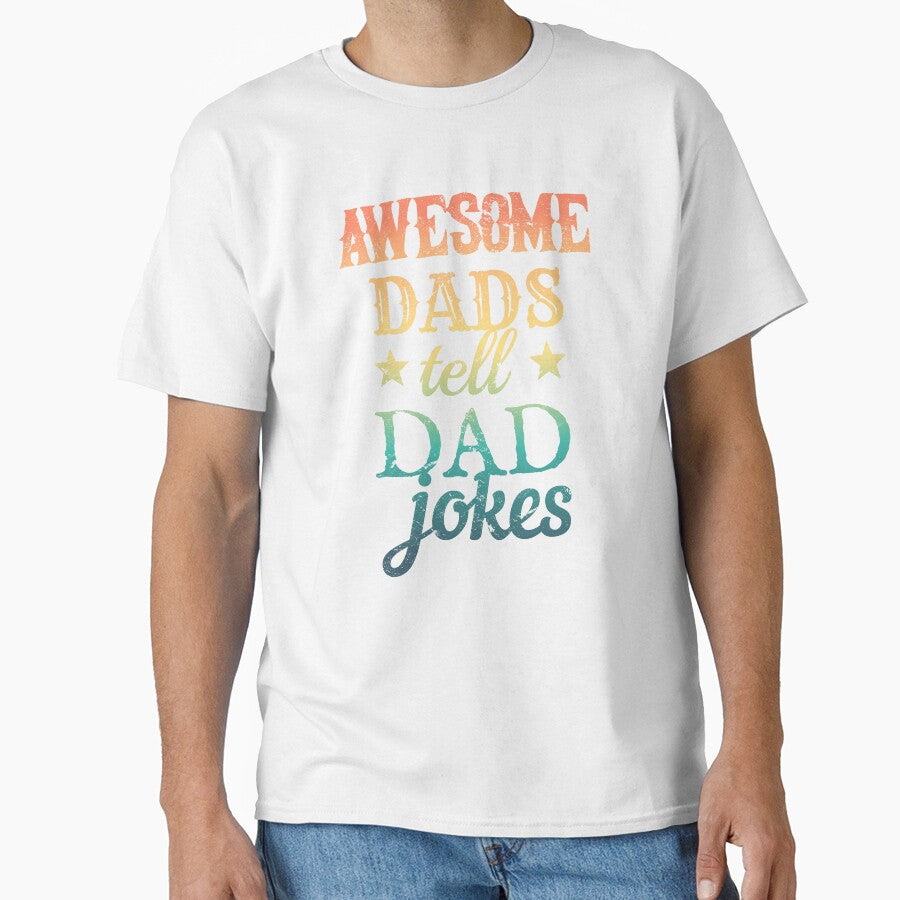 Cool Distressed Style Colorful Fun  Awesome Dads Tell Dad Jokes Design by TrulyEpoque
