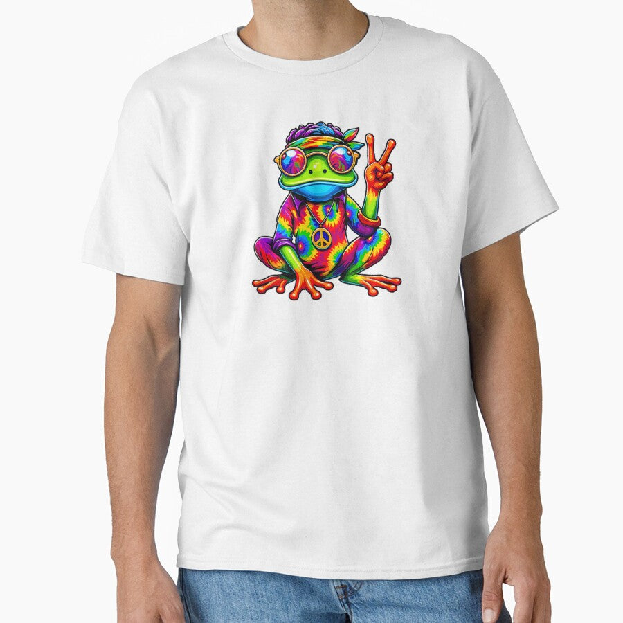 Hippie Tie-Dye Frog, 70s Party & 60s Costume, Peace Sign by alber-garnell
