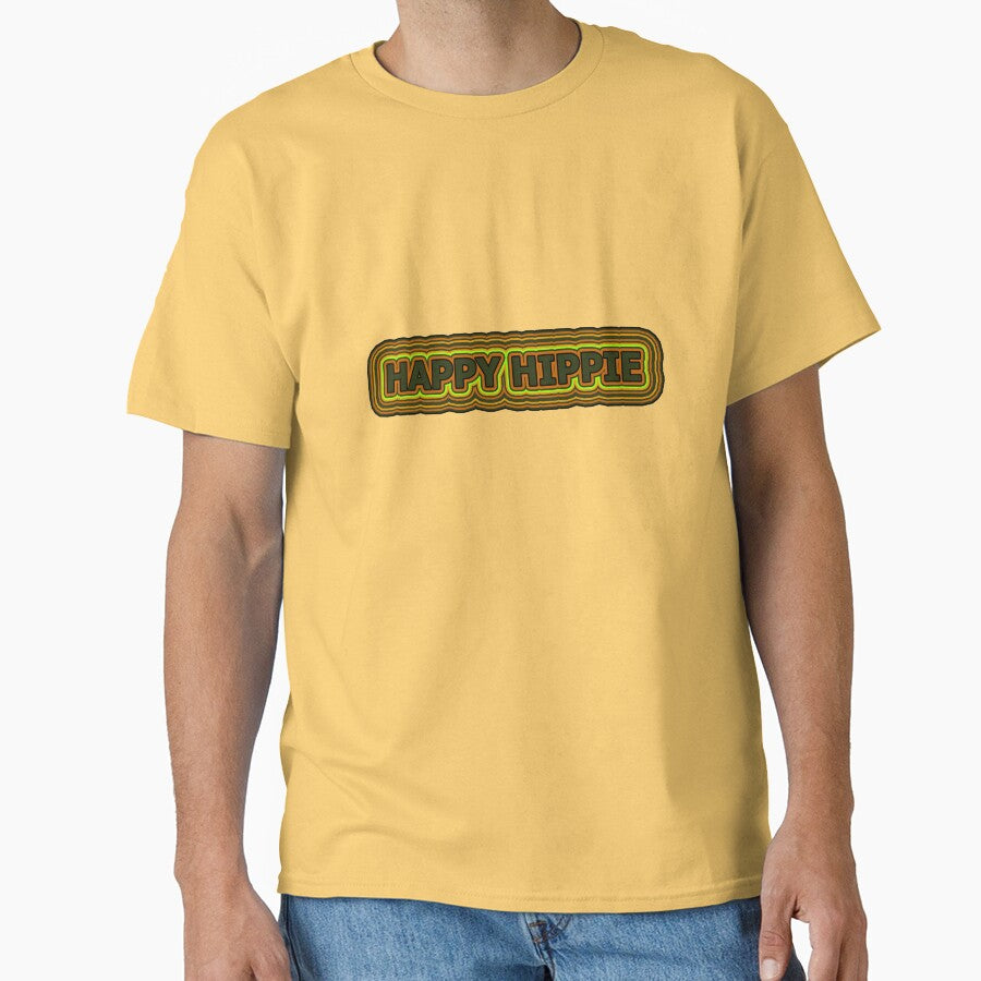 Happy Hippie Words Earthy Tones Hippie Vibes Retro Lines 4 of 4 by Beachy