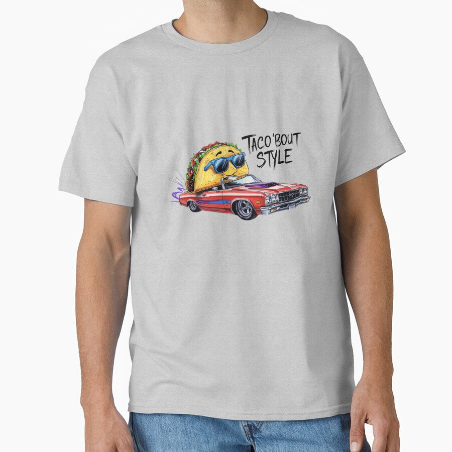 Cool Taco Driving Classic Car Illustration by LOLThreads