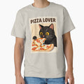 black cat enjoying pizza by bergee